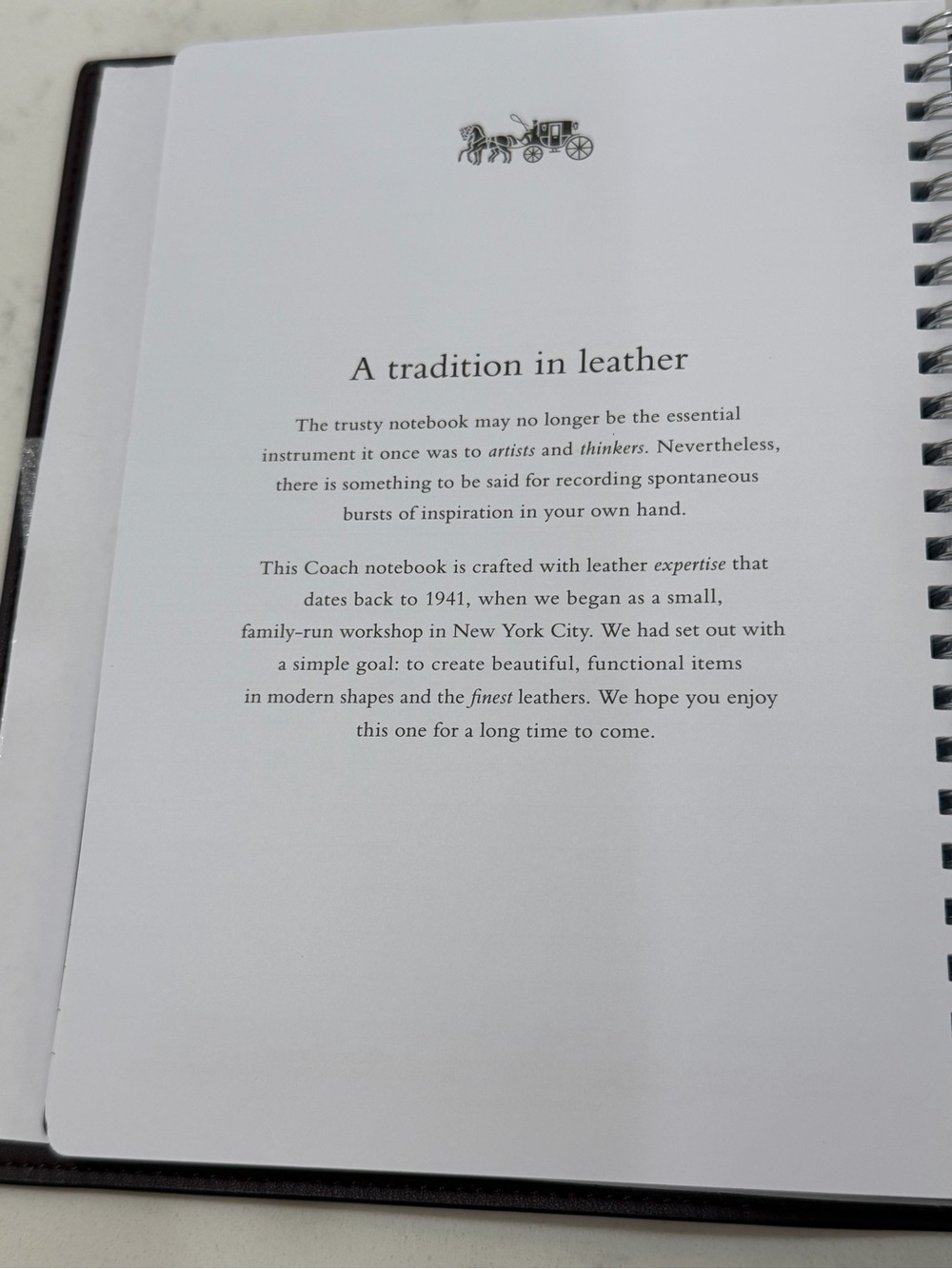 Coach Brown Leather Notebook with Embossed Logo - Picture 8 of 15